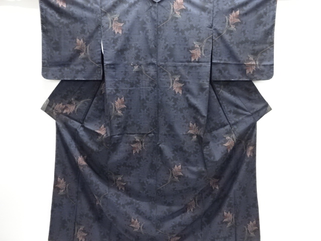 JAPANESE KIMONO / UNUSED DORO OSHIMA TSUMUGI (7 maruki)  / WOVEN FLOWER 